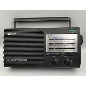 Vintage Sony ICF-36 Am/Fm Weather TV Band Portable Radio AC Battery Tested Works